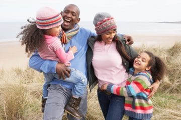 Parents and kids smiling