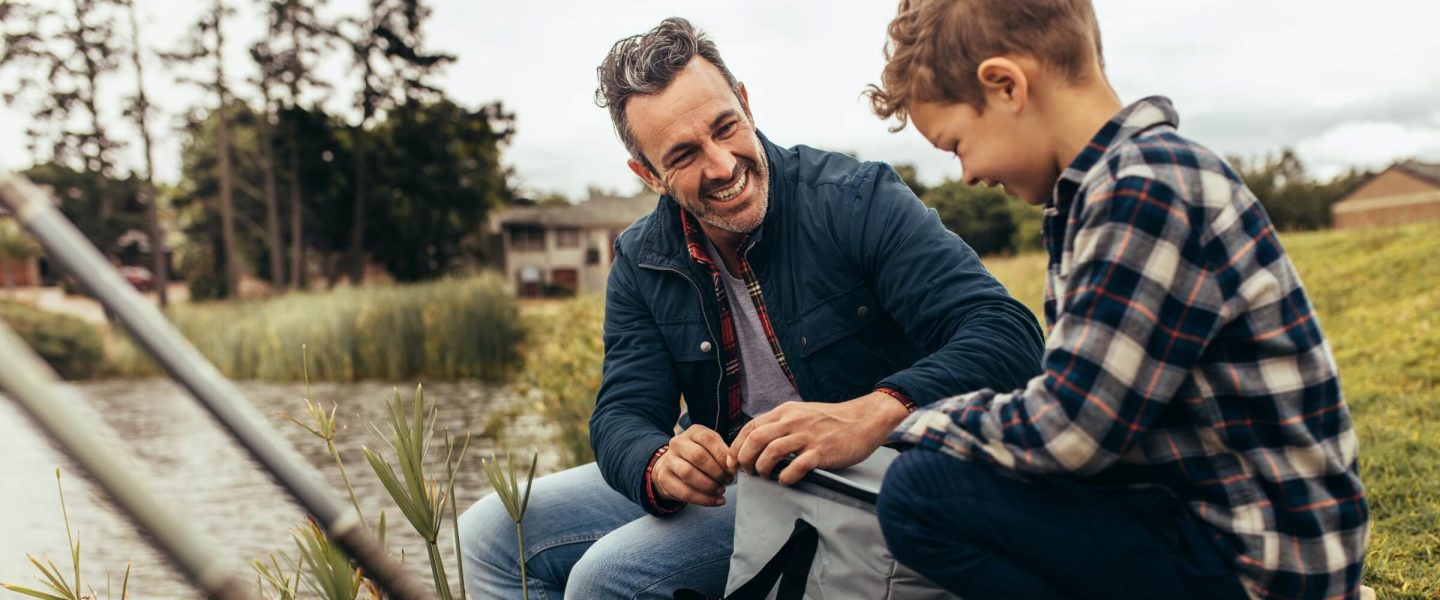 Single Parent Fishing with Son