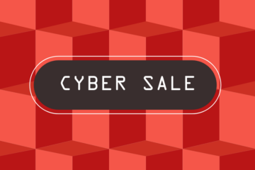Red checkered background with the title Cyber Sale
