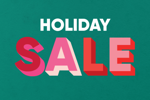 The words Holiday Sale on a Green Background