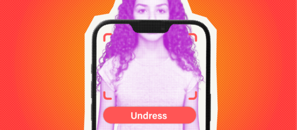 Image of a girl about to be undressed in a nudify app