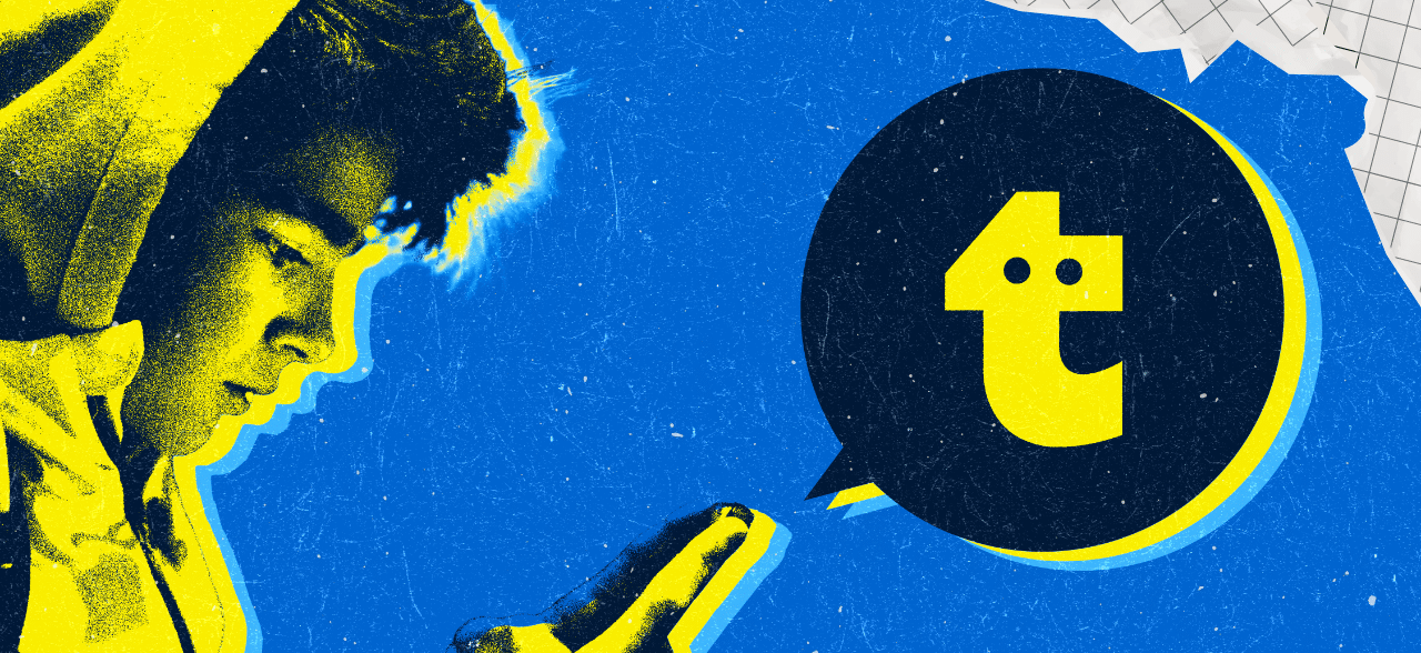 A teen on a phone using Talkie AI