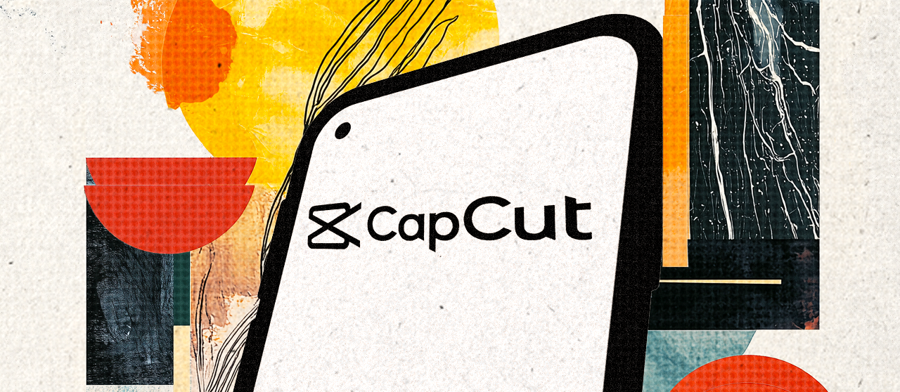 Phone with CapCut AI logo on the screen