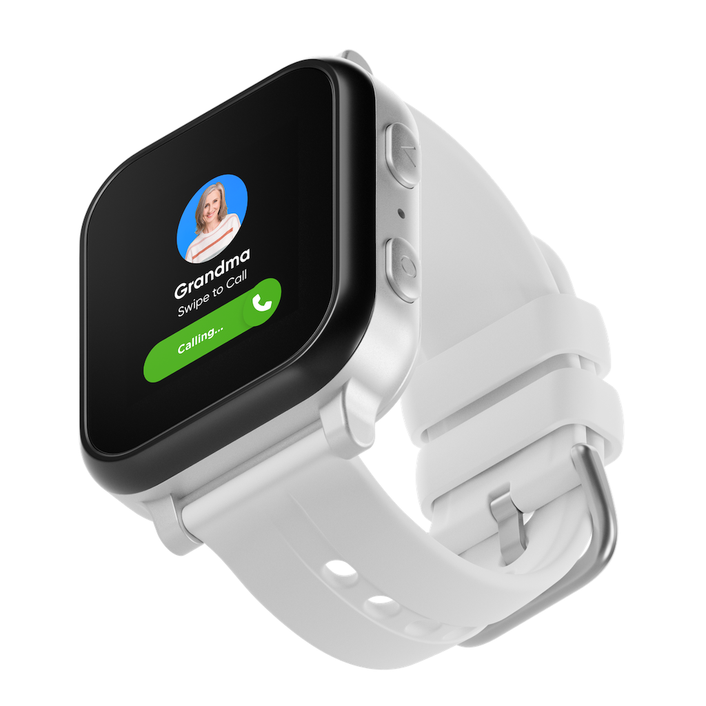 Gabb Watch 3e for kids, white watch band, calling grandma