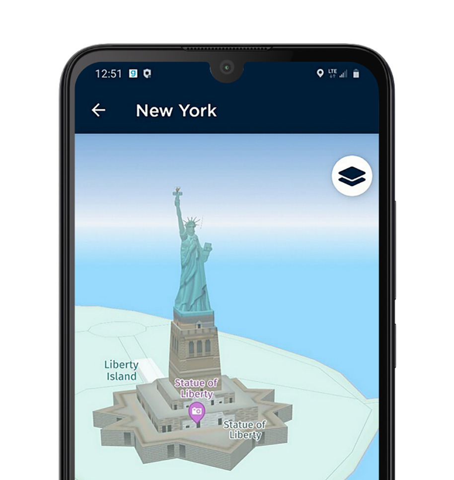 Gabb Phone 4 depicting a screenshot of a kid-friendly map from Gabb Maps