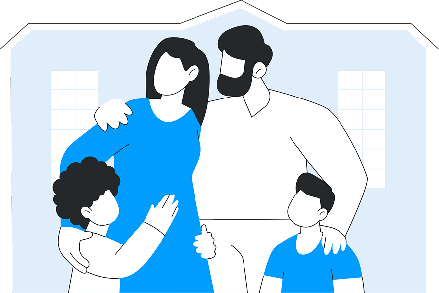 Illustration of a family together