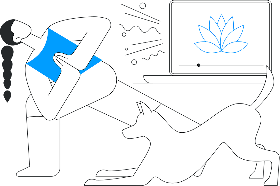 Illustration of a person at a desk
