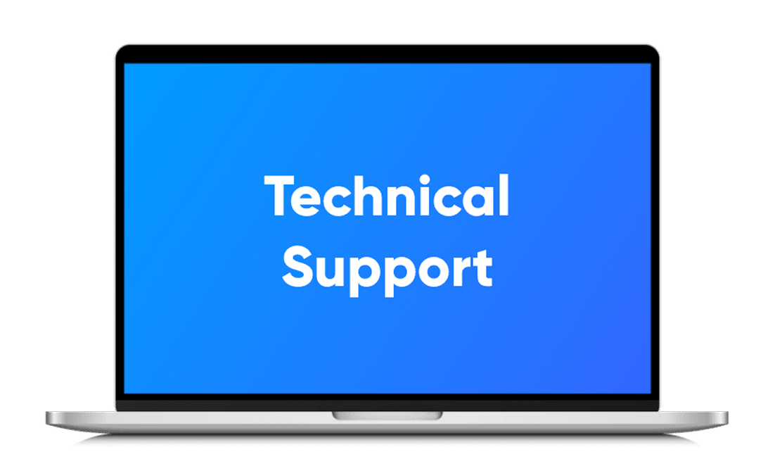 Technical support on a laptop