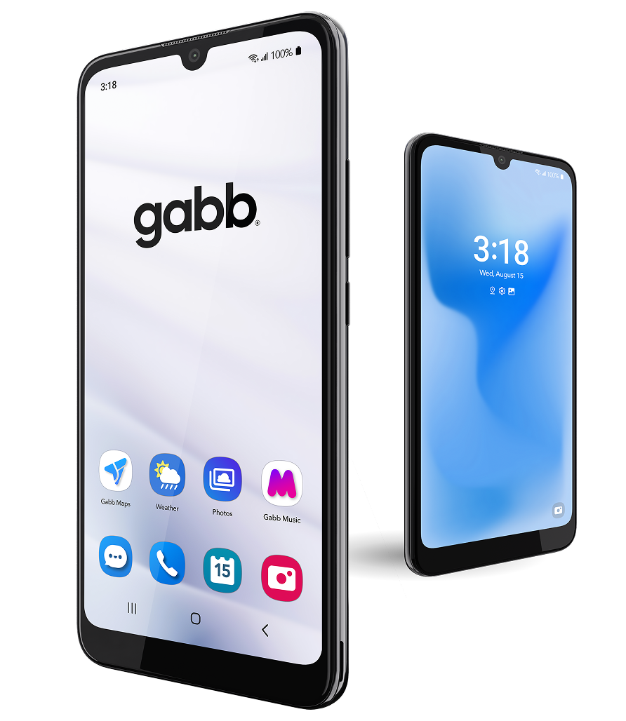 picture of two gabb phones showing different screens
